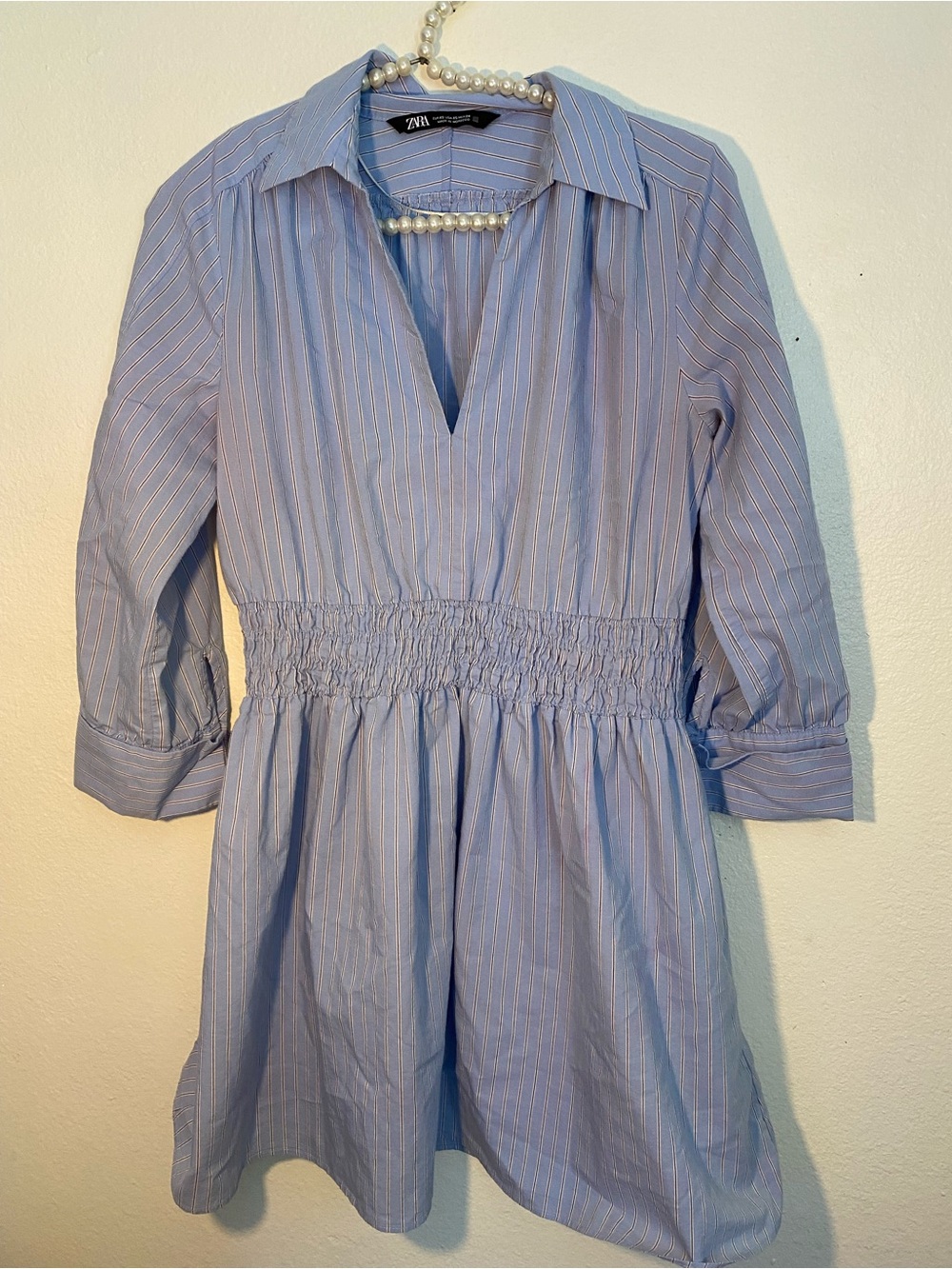 Zara women’s size XS striped blue mini career dress